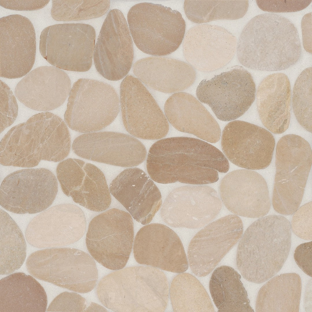 Bedrosians Waterbrook 12" x 12" Jumbo Stone Sliced Pebble Mosaic