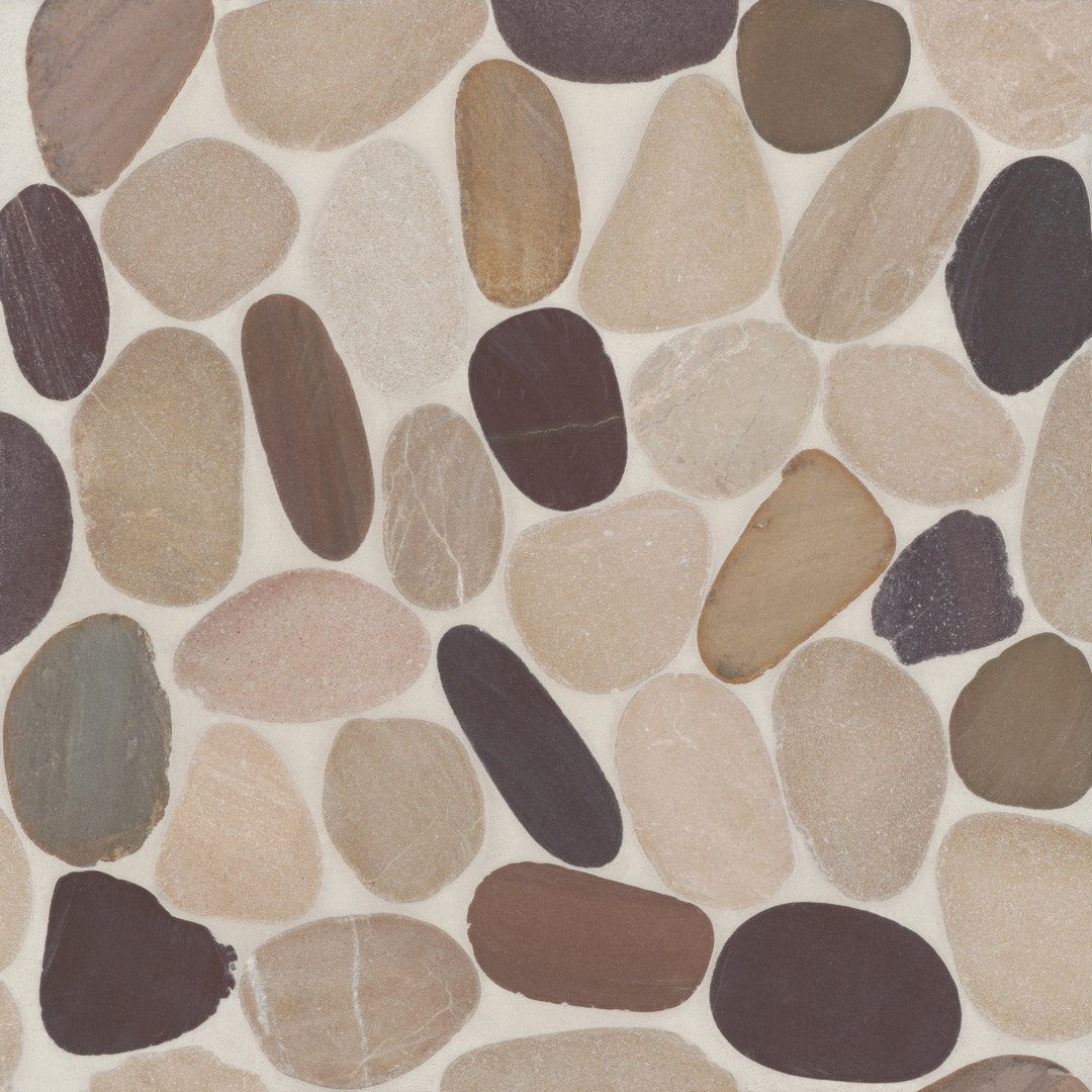 Bedrosians Waterbrook 12" x 12" Jumbo Stone Sliced Pebble Mosaic