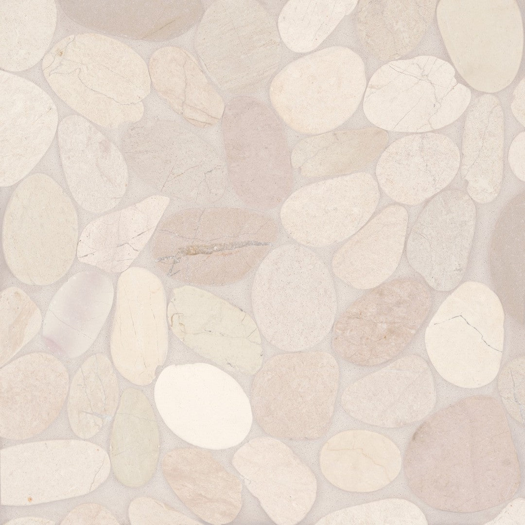 Bedrosians Waterbrook 12" x 12" Jumbo Stone Sliced Pebble Mosaic