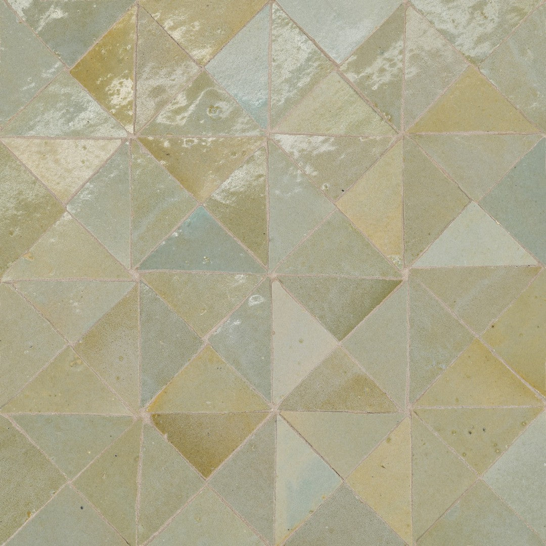 Bedrosians Zagora 12" x 12" Glossy Ceramic Triangle Zellige Mosaic