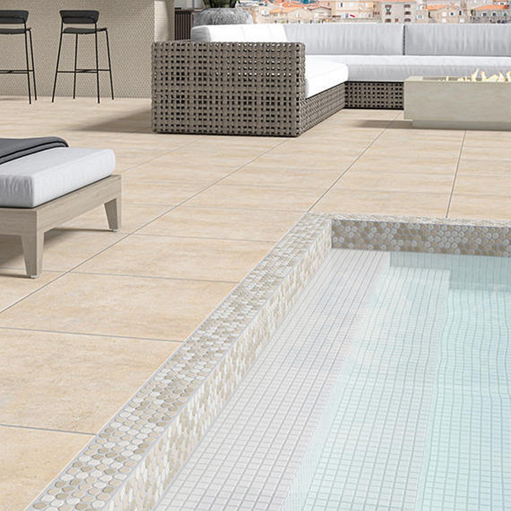 Daltile-Keystone-12-x-22-Matte-Porcelain-1-Organic-Penny-Mosaic-Sand-Blend