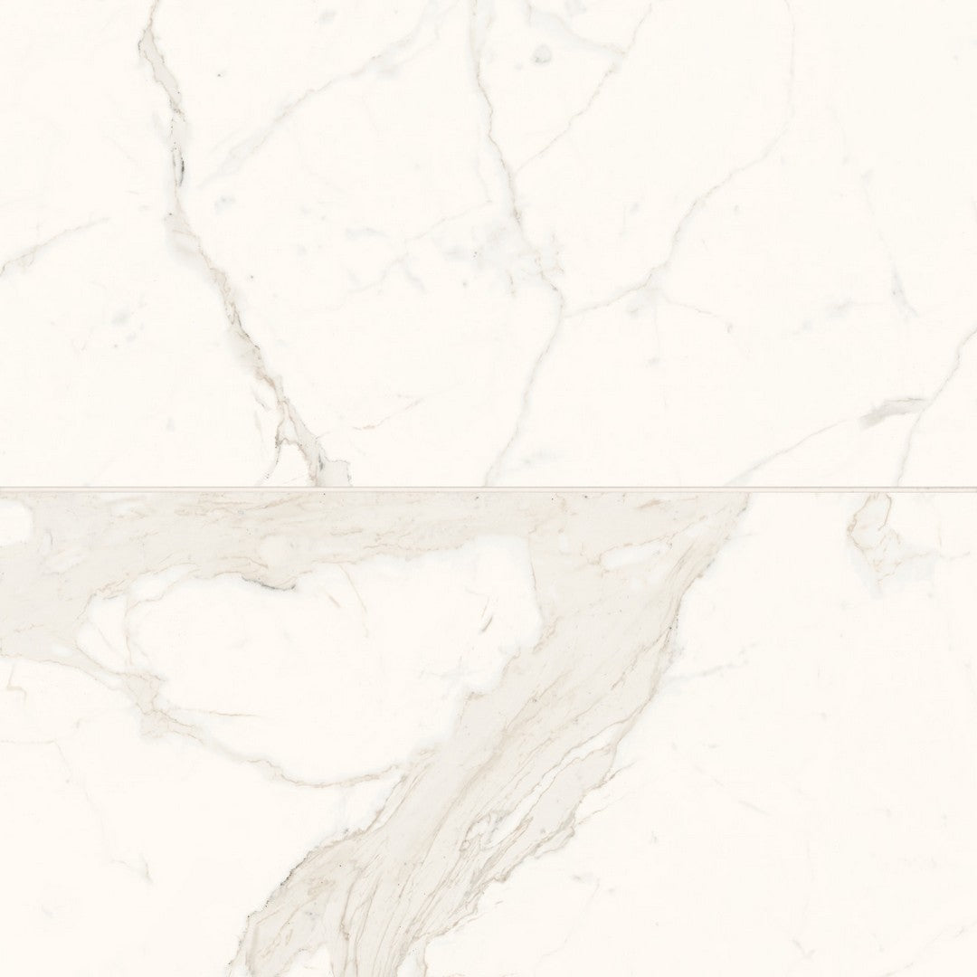 Bedrosians Magnifica 24" x 48" Porcelain Calacatta Super White 8mm Tile