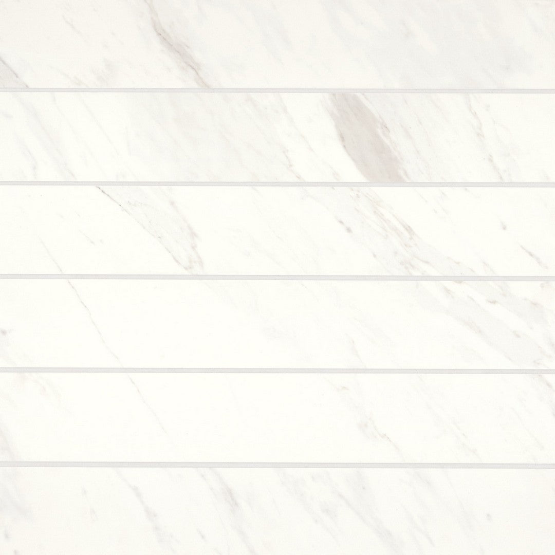 Bedrosians Magnifica 4" x 24" Honed Porcelain Luxe White 8mm Tile