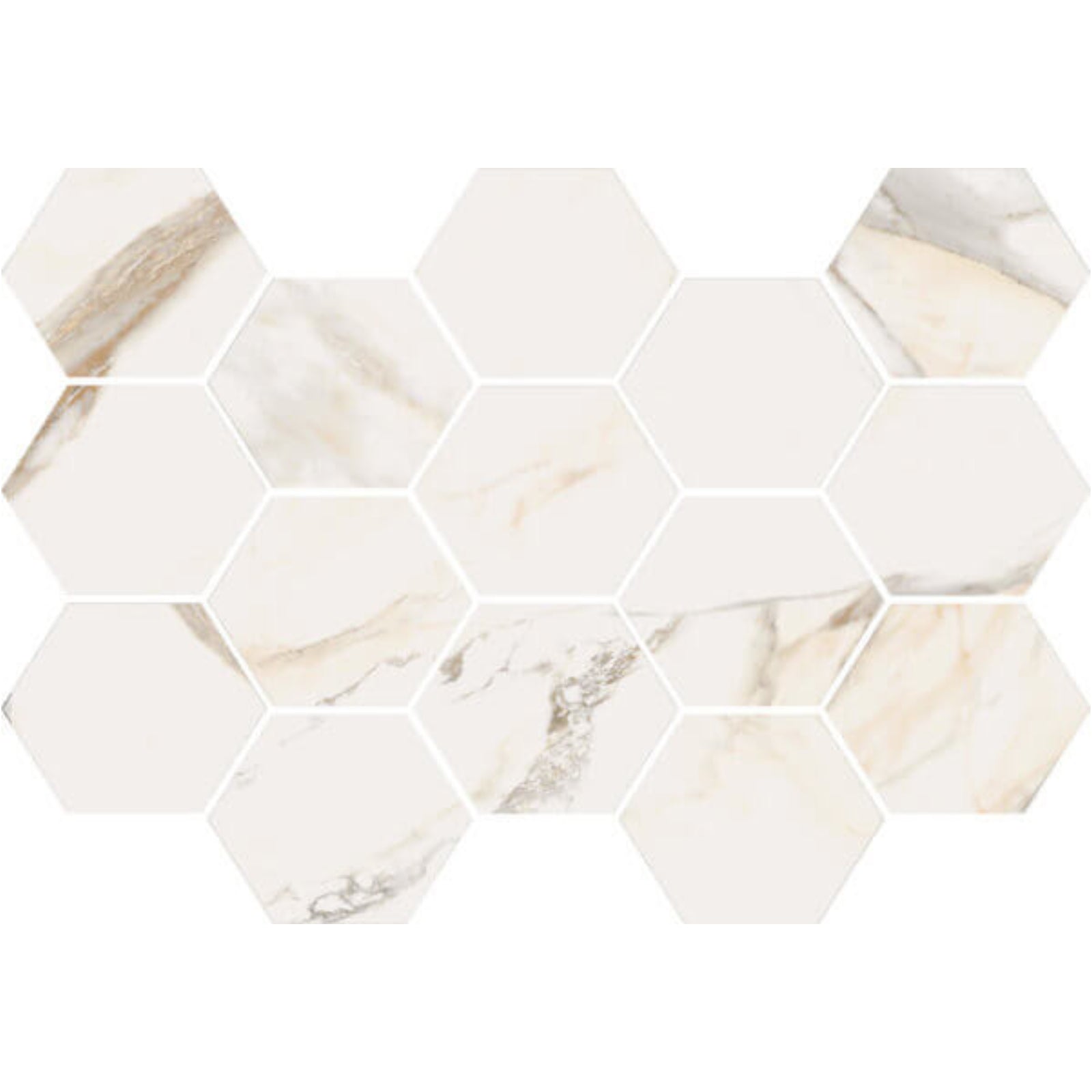 Happy Floors Dorian 10" x 14" Honed Porcelain Hexagon Mosaic