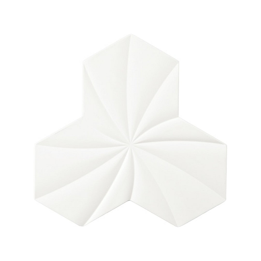 Daltile-Electric-5-x-5-Satin-Stone-&-Metal-Tri-Hex-Twist-Wall-Tile-Joule-White