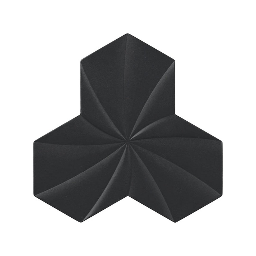 Daltile-Electric-5-x-5-Satin-Stone-&-Metal-Tri-Hex-Twist-Wall-Tile-Volt-Carbon