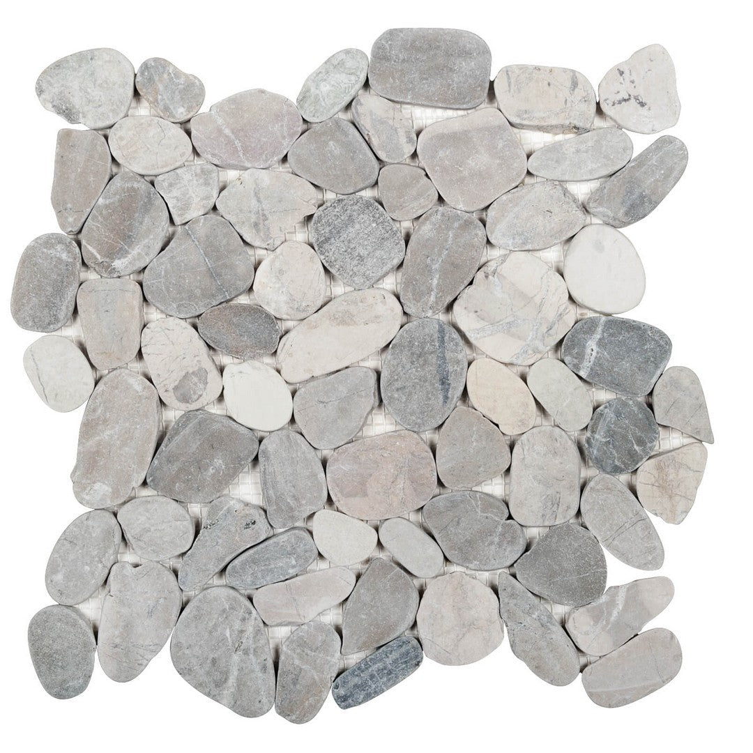 Bati Orient Bali 12" x 12" Matte Sliced Pebble Natural Stone Mosaic