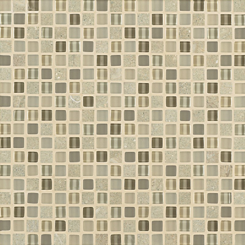 Crossville Ebb & Flow 11.75" x 11.75" Natural Stone and Glass 0.5" Mosaic
