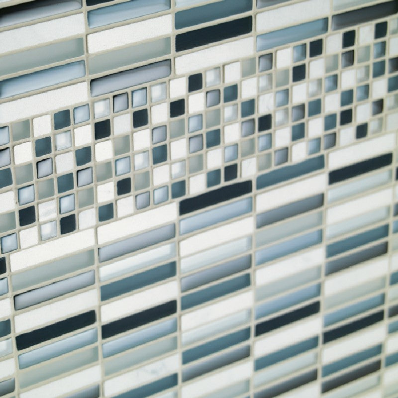 Crossville-Ebb-&-Flow-11.75-x-11.75-Natural-Stone-and-Glass-0.5x3-Stacked-Mosaic-Wind-and-Rain