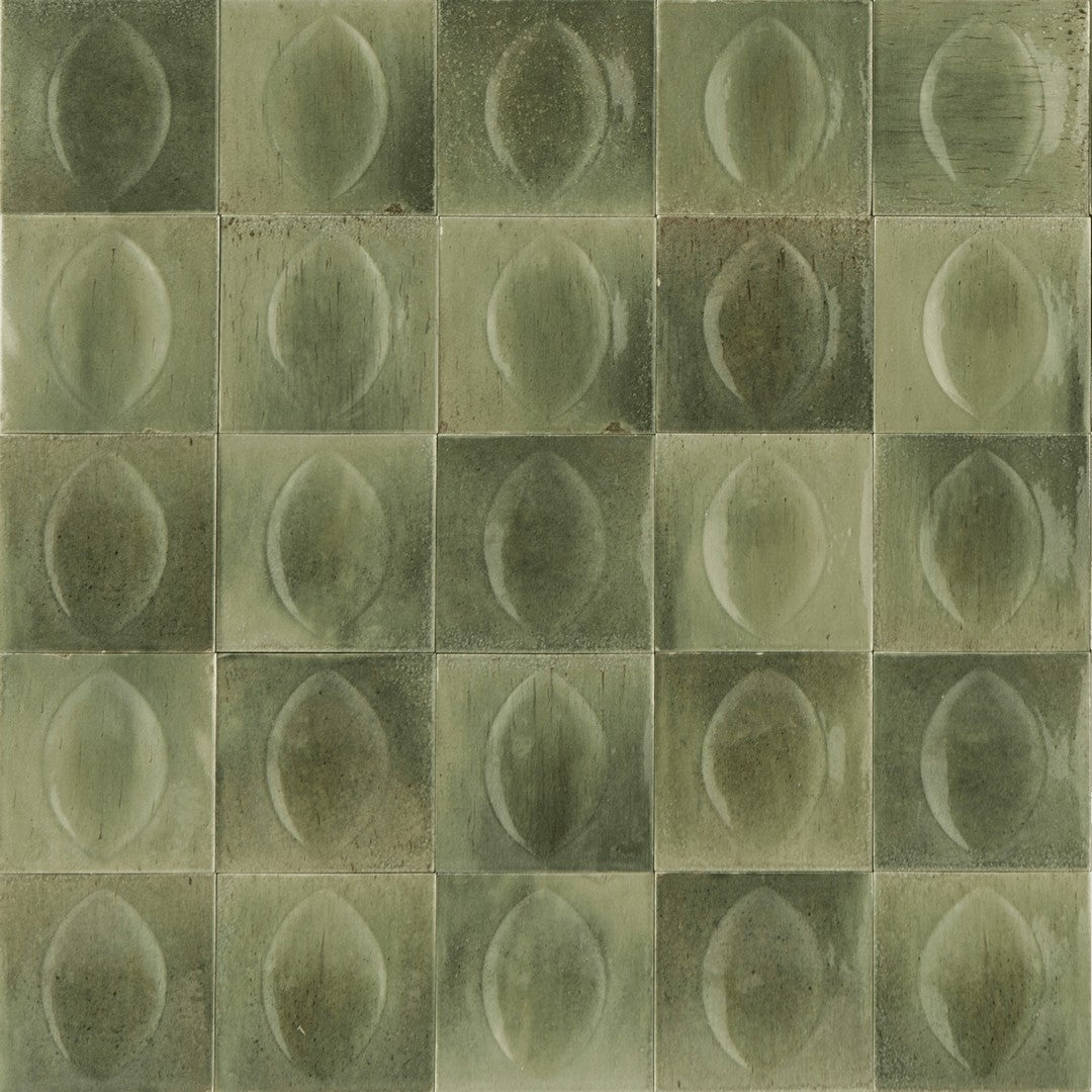 Tesoro Gleeze 4" x 4" Pressed Glossy 3D Egg Deco Porcelain Tile