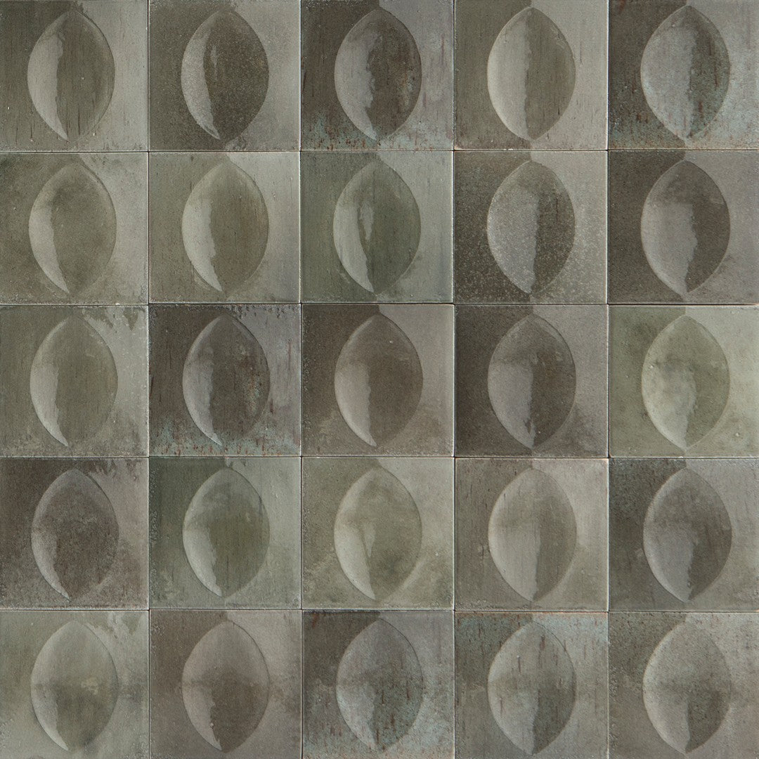 Tesoro Gleeze 4" x 4" Pressed Glossy 3D Egg Deco Porcelain Tile
