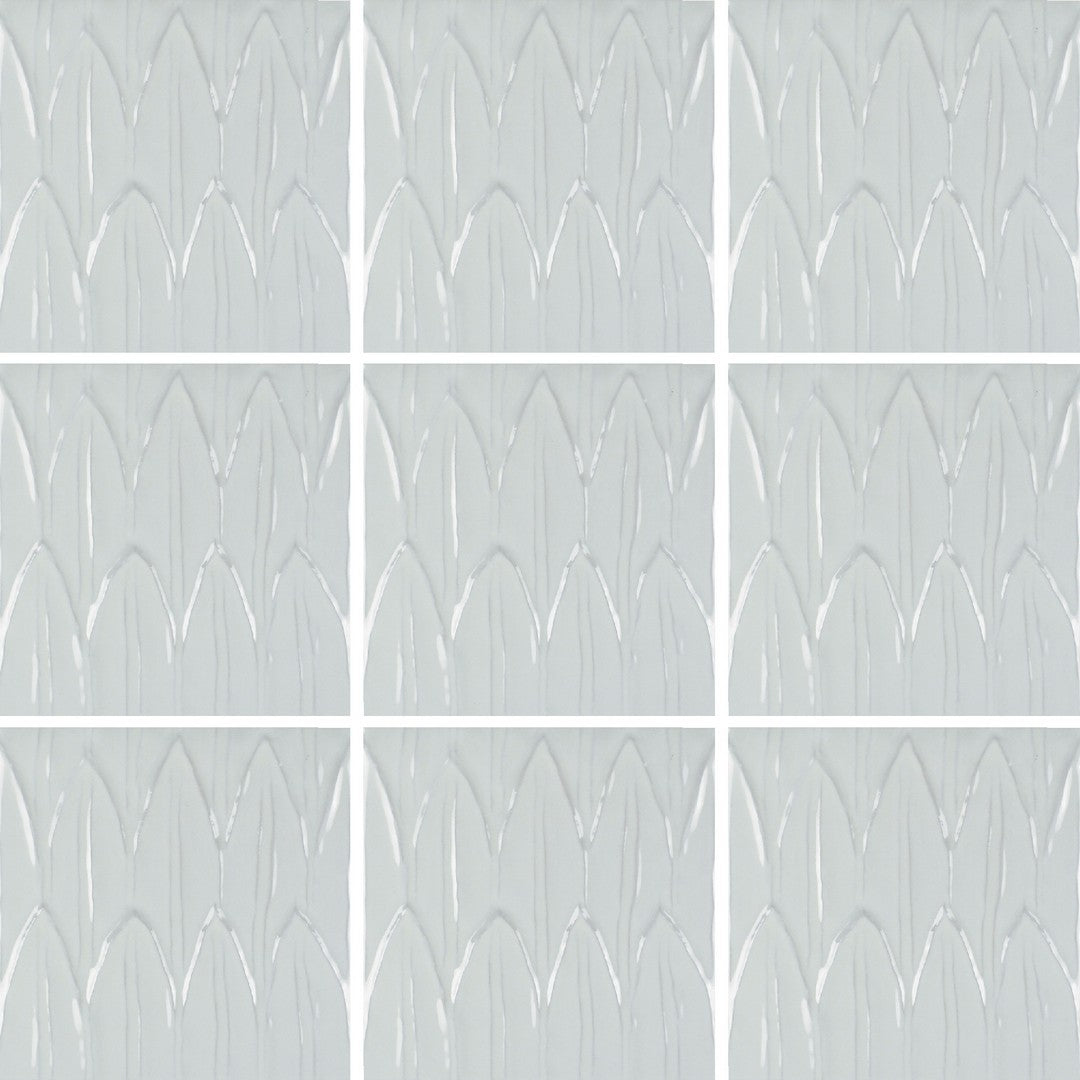Tesoro-Sol-6-x-6-Glossy-Porcelain-Struttura-Tile-Bianco