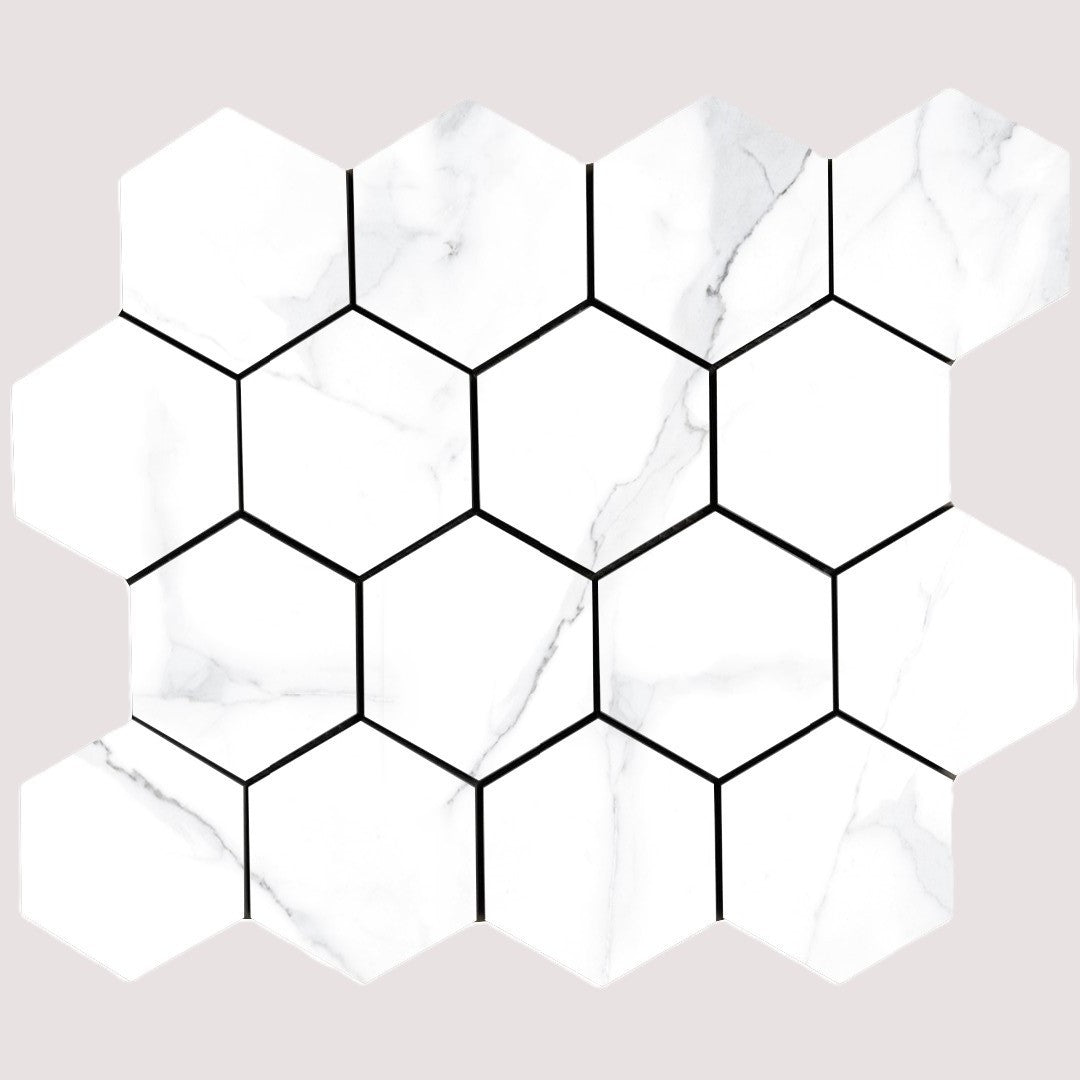 Tesoro Lucca 10.25" x 11.75" Rectified Matte Porcelain 3" Hexagon Mosaic