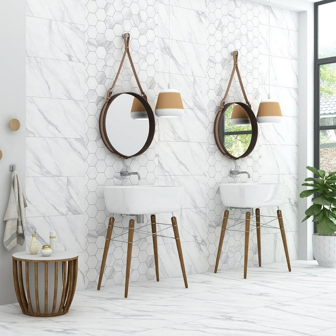 Tesoro-Lucca-10.25-x-11.75-Rectified-Matte-Porcelain-3-Hexagon-Mosaic-Volakis