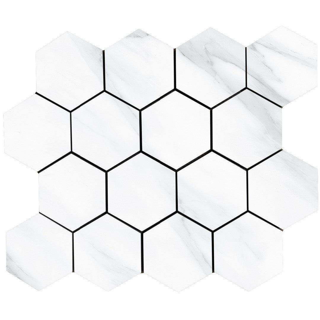 Tesoro Lucca 10.25" x 11.75" Rectified Matte Porcelain 3" Hexagon Mosaic