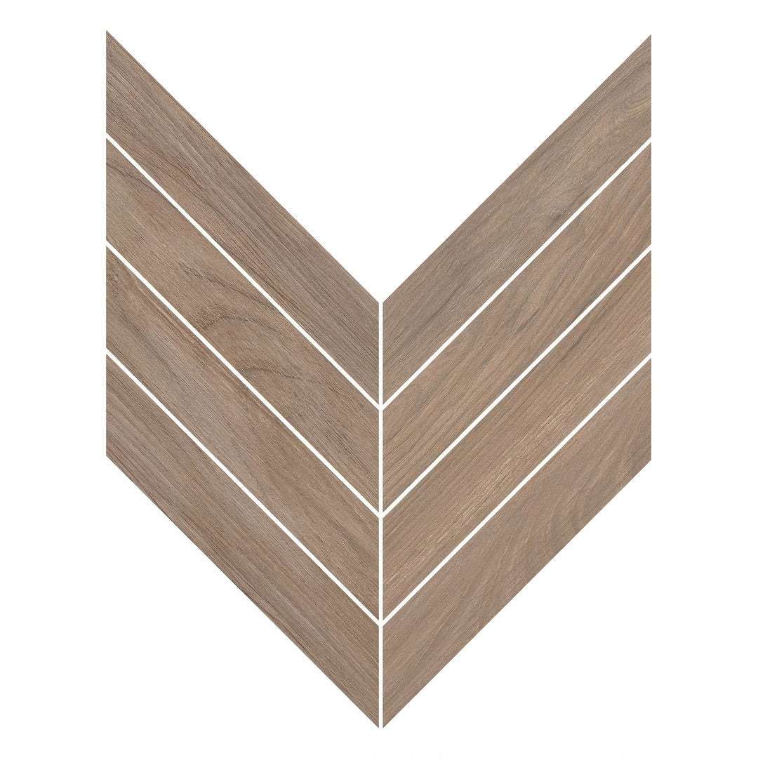 Emser Fixt Wood 8" x 13" Matte Chevron Porcelain Mosaic