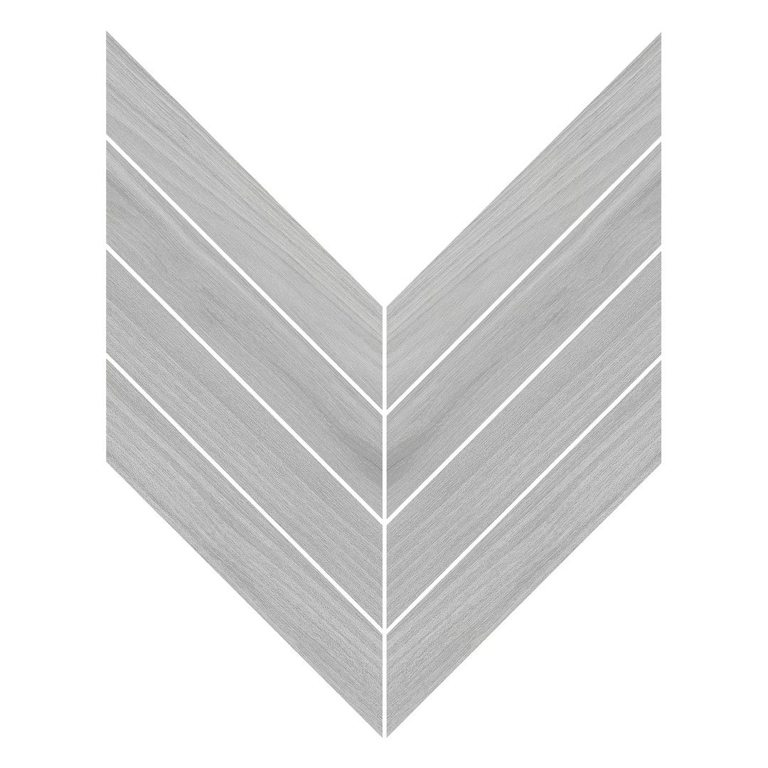 Emser Fixt Wood 8" x 13" Matte Chevron Porcelain Mosaic