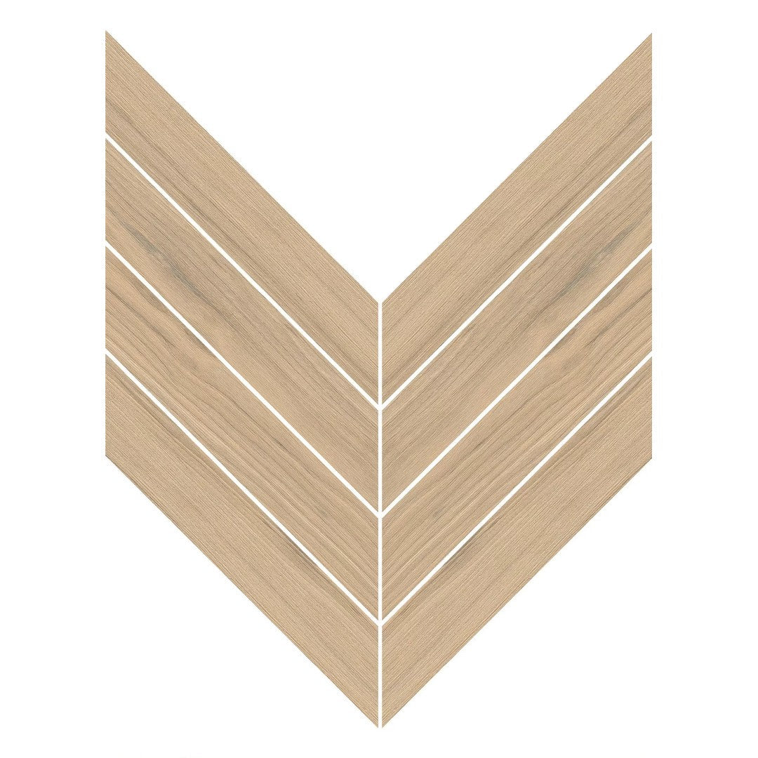 Emser Fixt Wood 8" x 13" Matte Chevron Porcelain Mosaic
