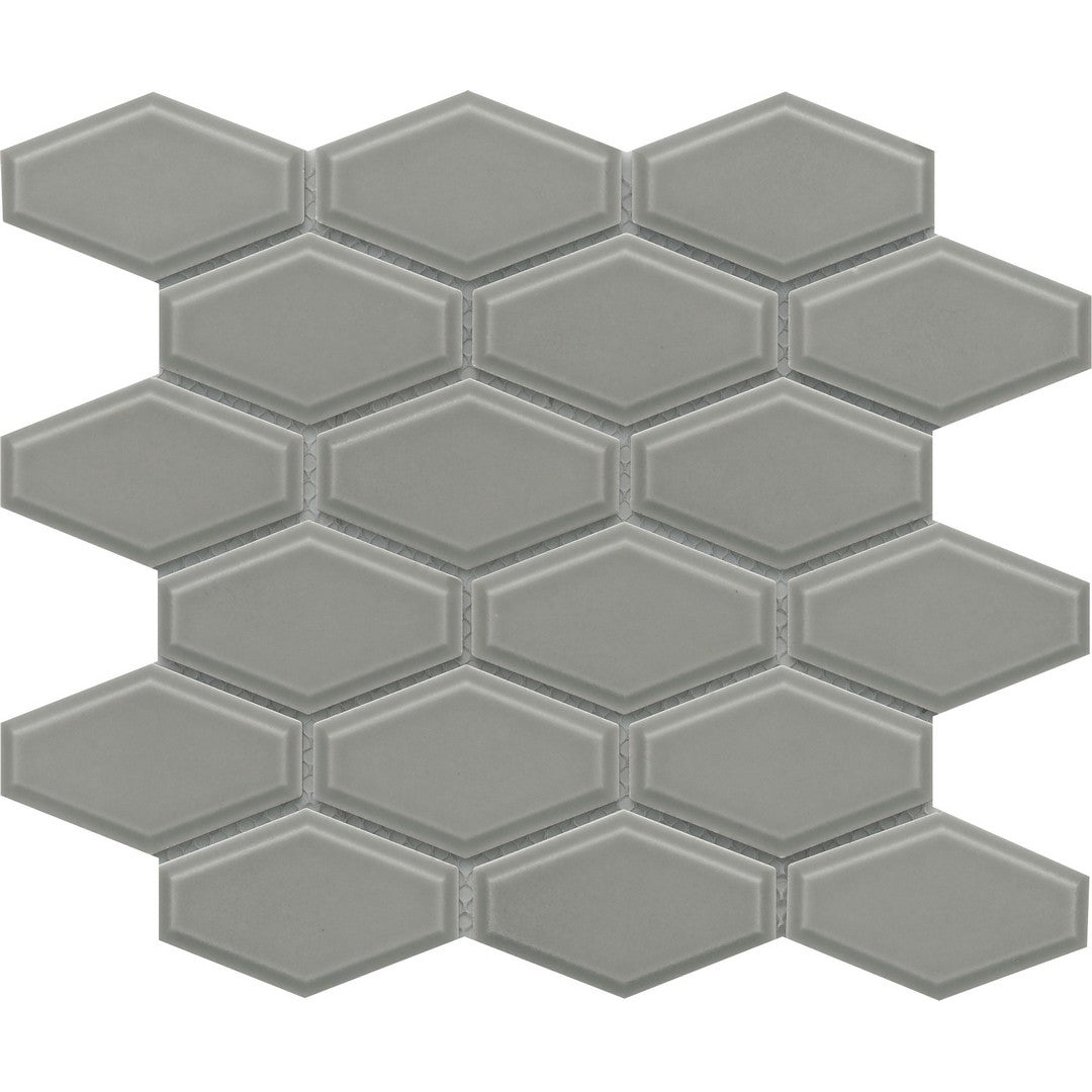 Emser Reward 10" x 11" Pressed Glossy Beveled Hexagon Porcelain Mosaic