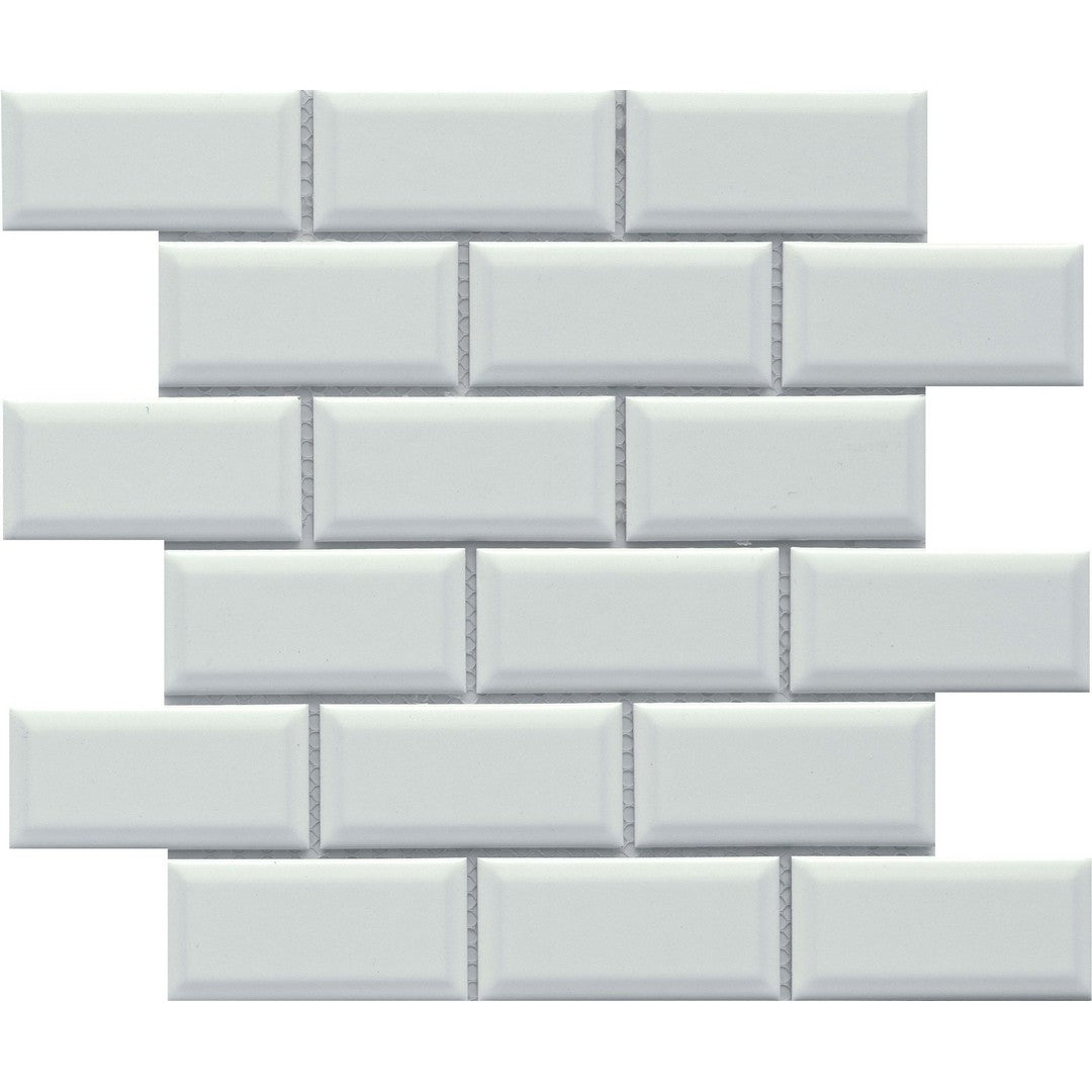 Emser Reward 11" x 12" Pressed Glossy Beveled Offset Porcelain Mosaic