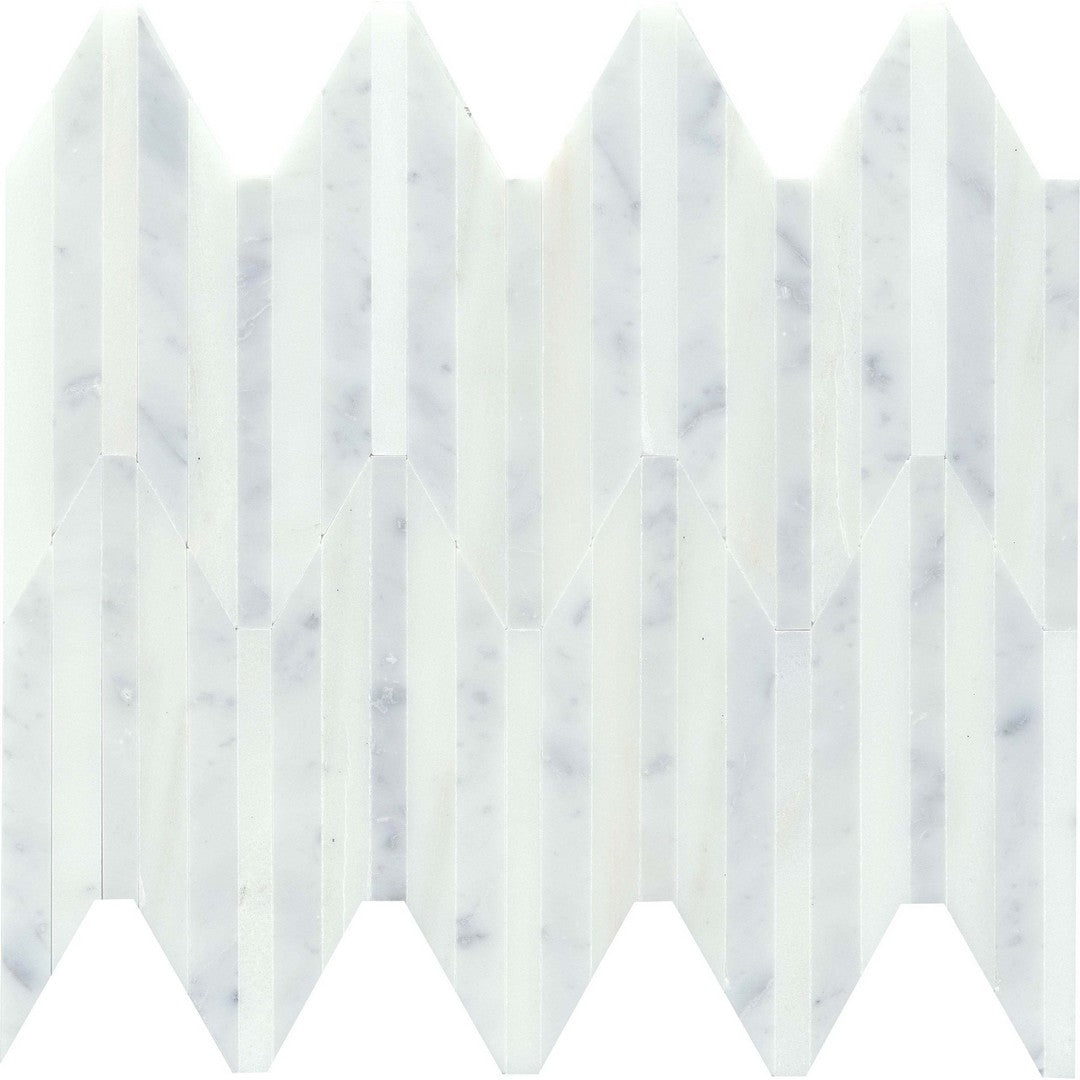 Emser Bizou 10" x 12" Polished Peak Marble Mosaic