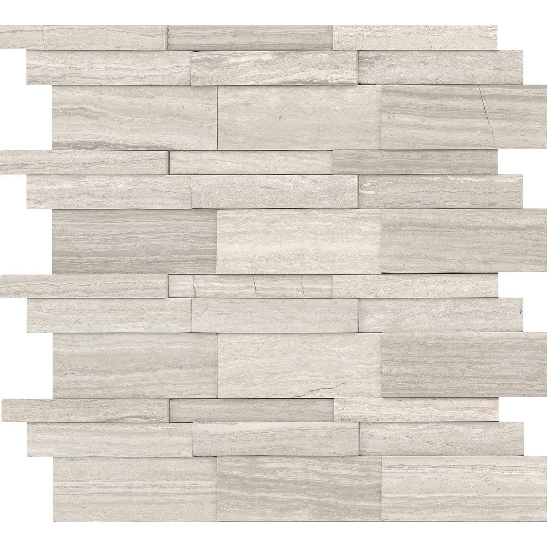 Emser Metro 12" x 12" Honed Marble 3D Linear Mosaic