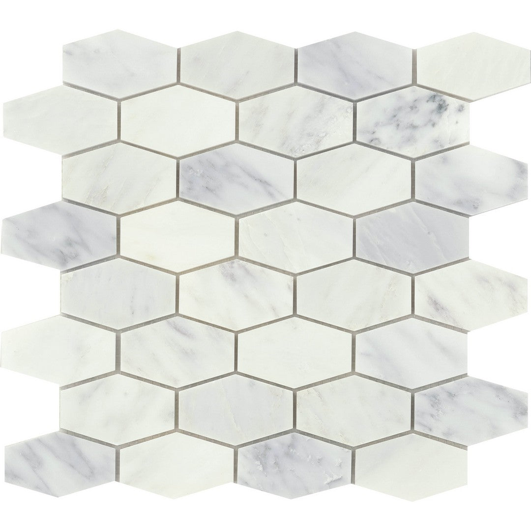 Emser Marble Winter Frost 12" x 12" Polished Marble Hexagon Wide Mosaic