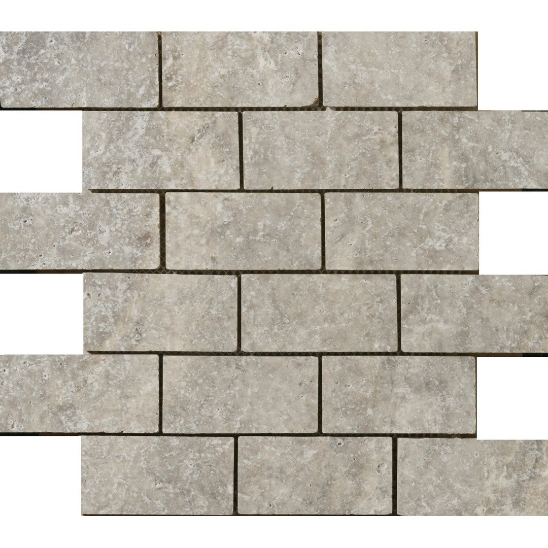 Emser Ancient Silver 12" x 12" Tumbled Natural Stone Mosaic