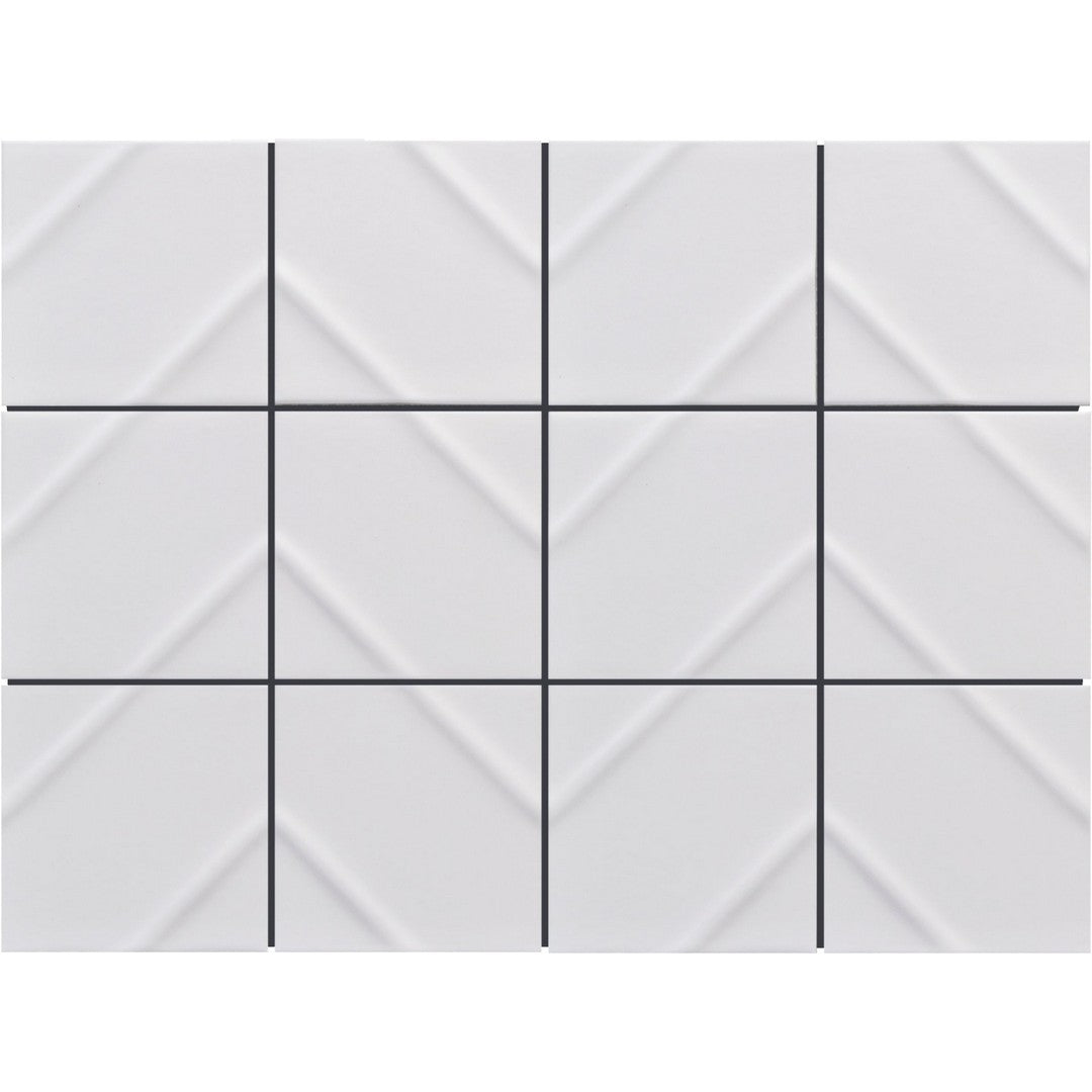 Emser Kumito 12" x 16" Matte Chevron Ceramic Mosaic