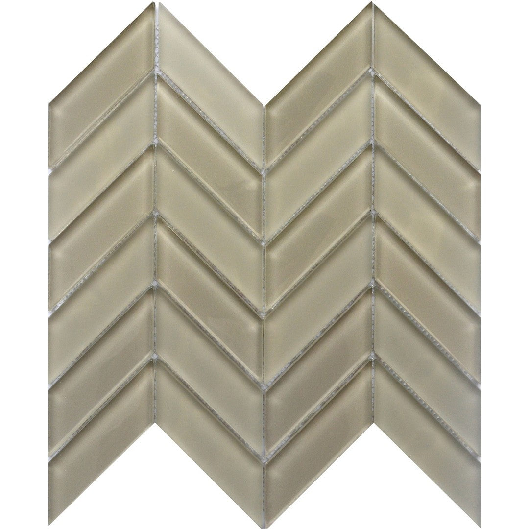 Emser Edge 12" x 12" Glossy Chevron Glass Mosaic
