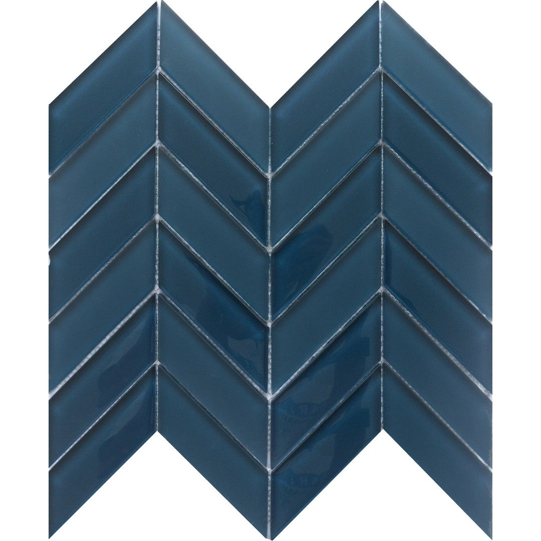 Emser Edge 12" x 12" Glossy Chevron Glass Mosaic