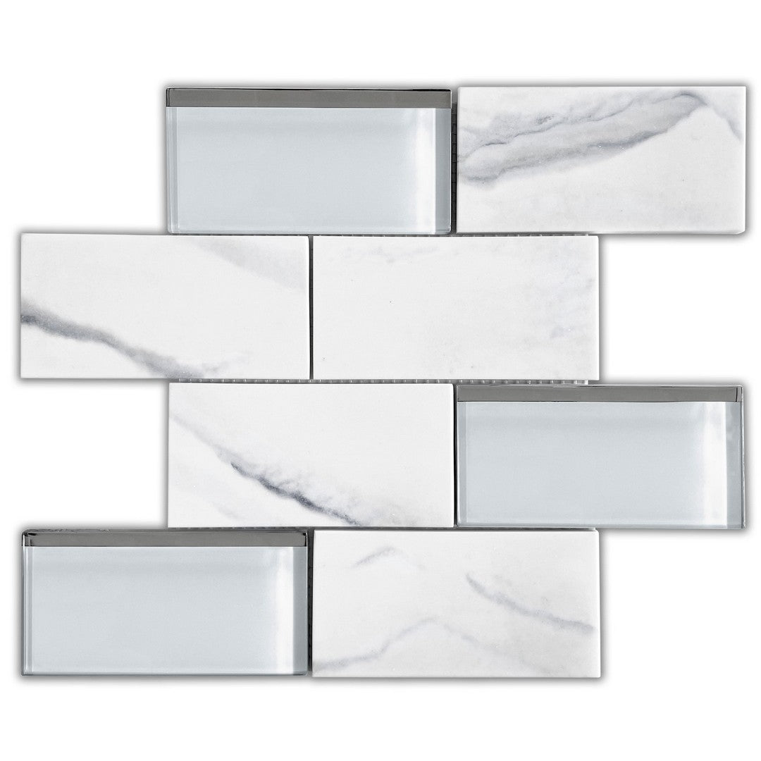 Emser L'Amour 12" x 12" Offset Glass Mosaic