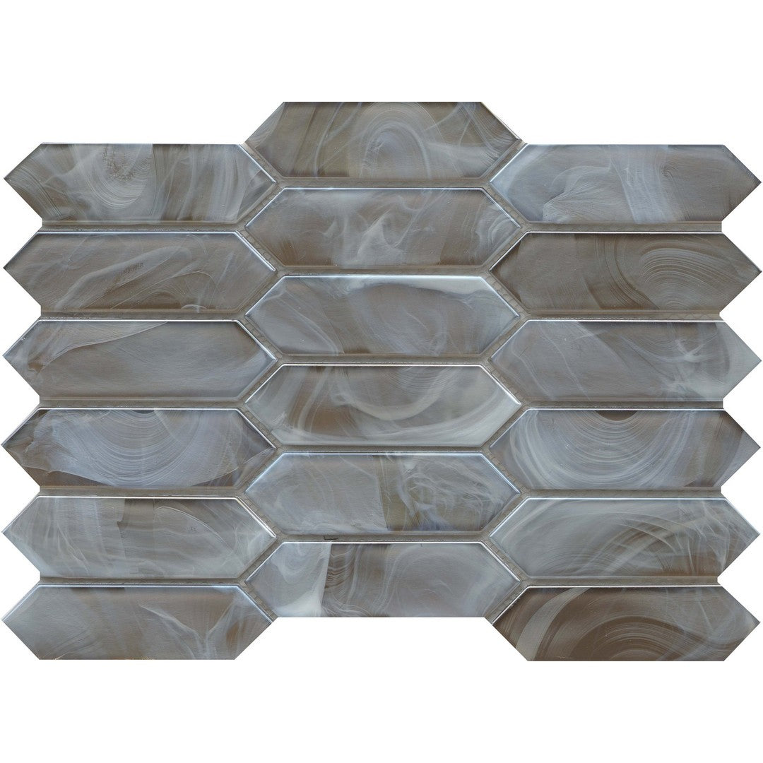 Emser Splash 10" x 14" Pressed Satin Picket Glass Mosaic