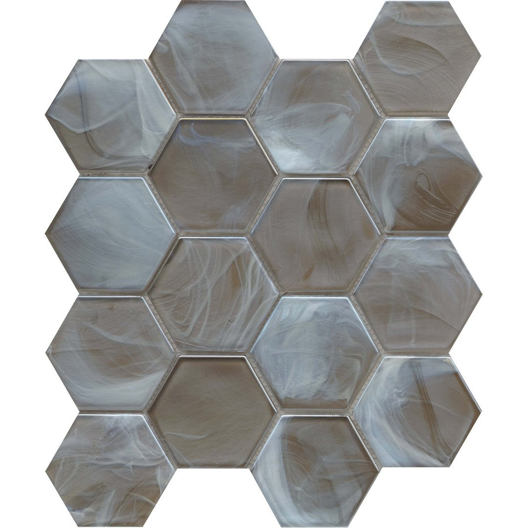 Emser Splash 11" x 13" Pressed Glossy 3" Hexagon Glass Mosaic