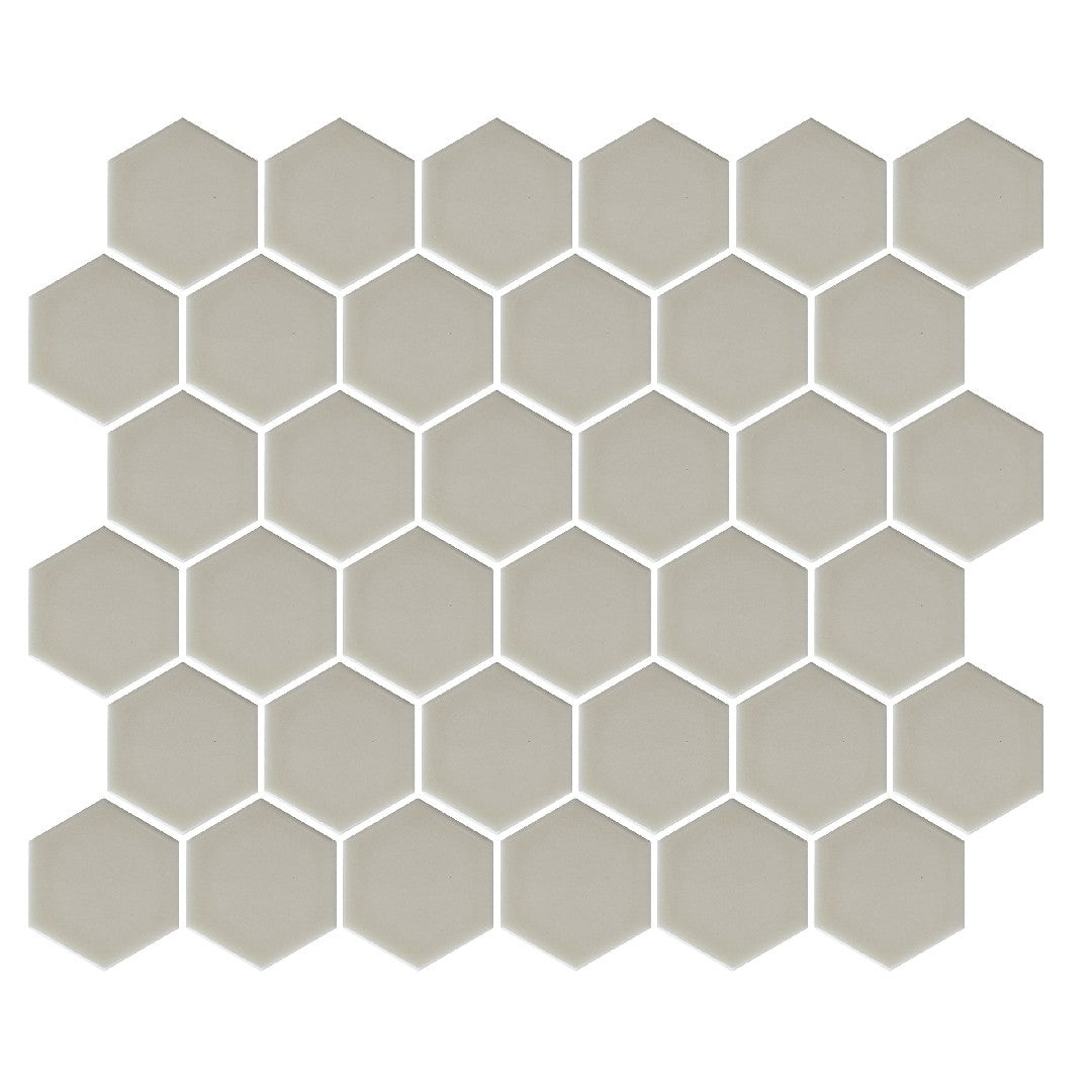 Emser Savvy 11" x 12" Pressed Glossy 2" Hexagon Porcelain Mosaic