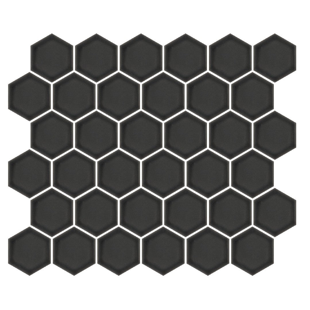 Emser Savvy 11" x 12" Pressed Glossy 2" Hexagon Porcelain Mosaic