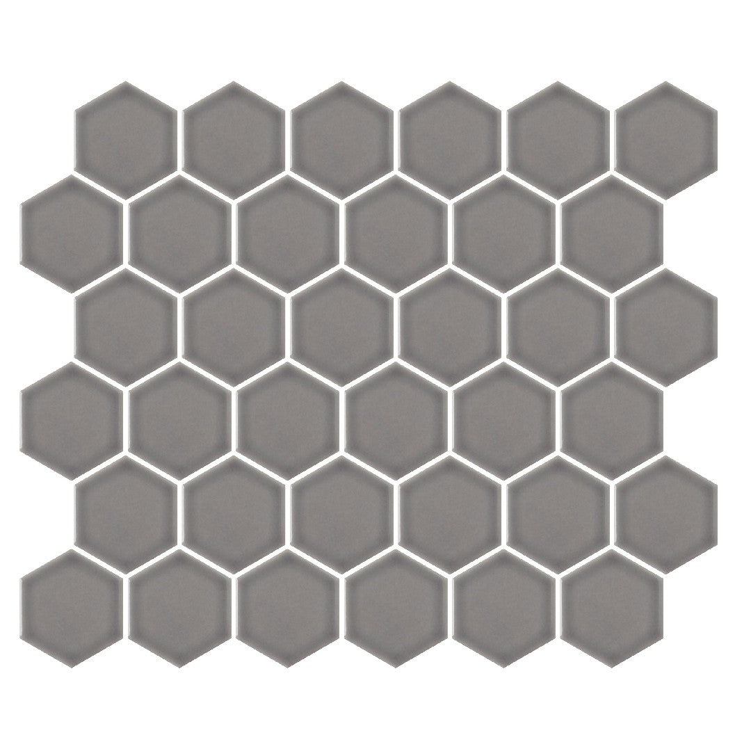 Emser Savvy 11" x 12" Pressed Glossy 2" Hexagon Porcelain Mosaic