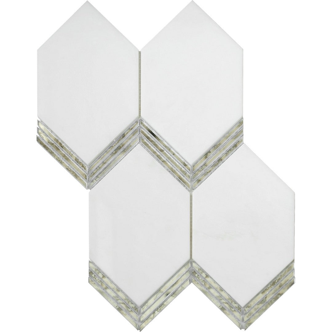 Emser Intrigue 11" x 15" Rectified Polished Picket Stone & Glass Mosaic