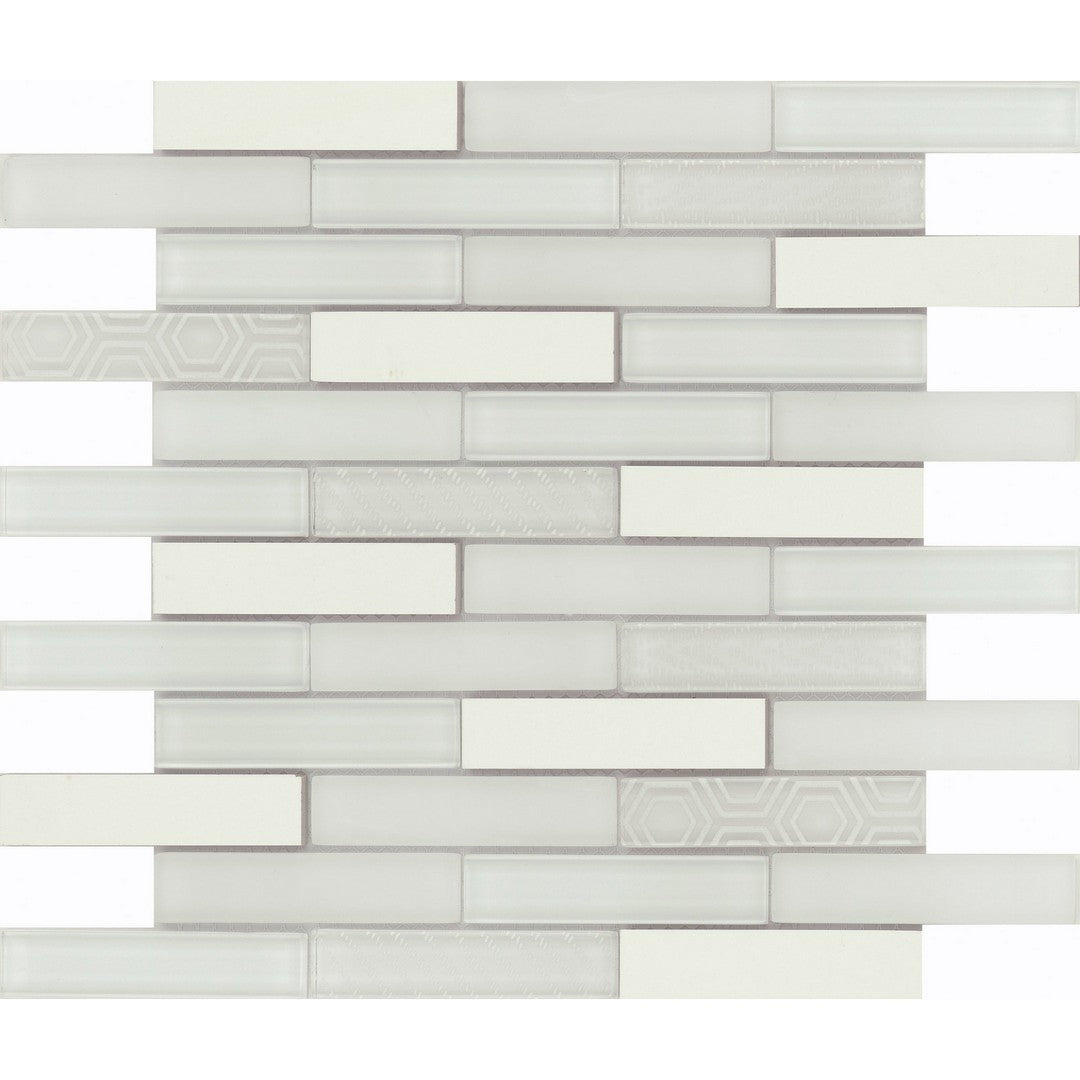 Emser Volare 12" x 12" Glass & Porcelain Linear Mosaic