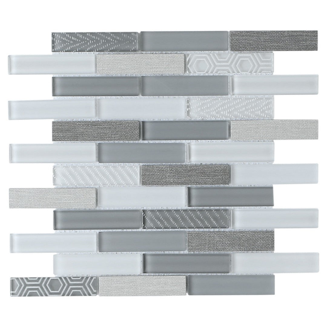 Emser Volare 12" x 12" Glass & Porcelain Linear Mosaic