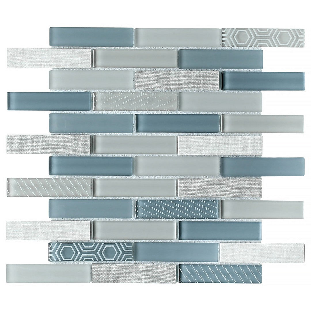 Emser Volare 12" x 12" Glass & Porcelain Linear Mosaic