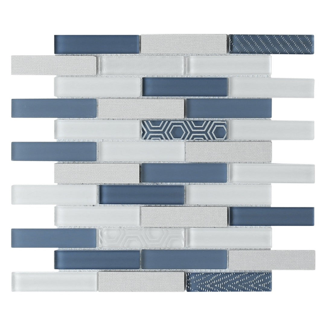 Emser Volare 12" x 12" Glass & Porcelain Linear Mosaic