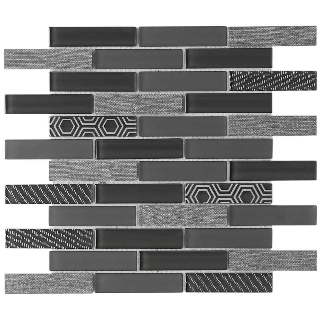 Emser Volare 12" x 12" Glass & Porcelain Linear Mosaic