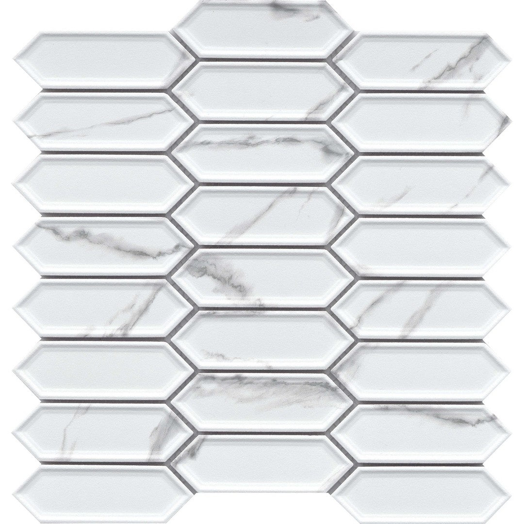 Emser Elegan 10" x 13" Pressed Matte Picket Porcelain Mosaic