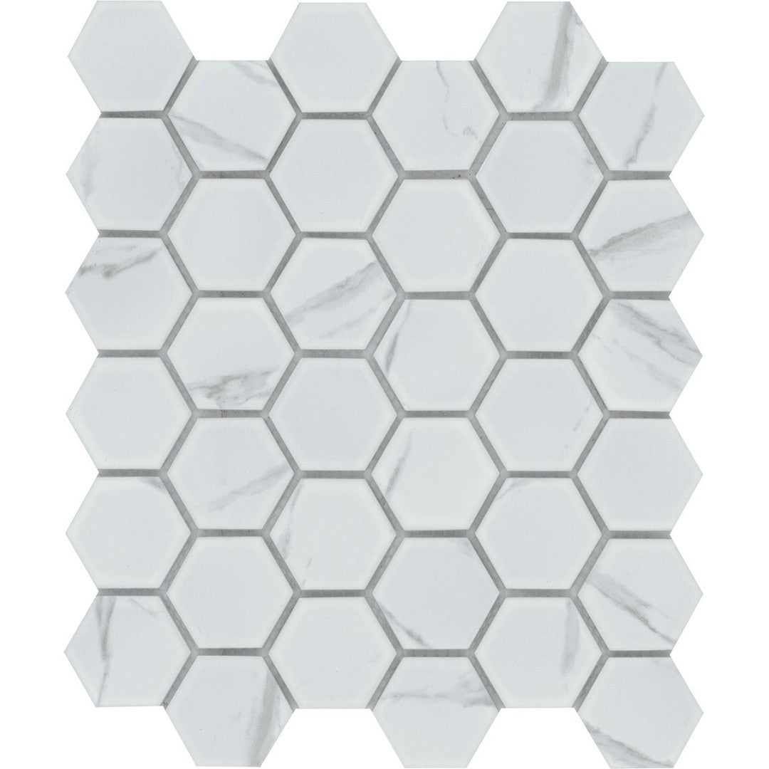 Emser Elegan 10" x 13" Pressed Matte 2" Hexagon Porcelain Mosaic