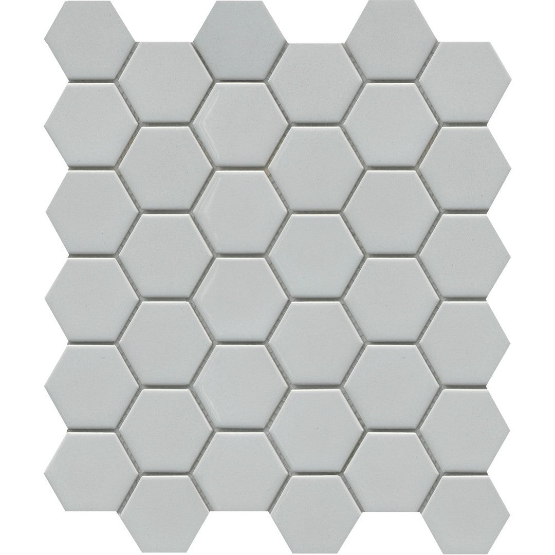 Emser Influence 11" x 13" Glossy 2" Hexagon Porcelain Mosaic