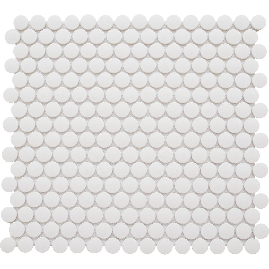 Emser Rezone 11" x 12" Pressed Matte Penny Round Porcelain Mosaic