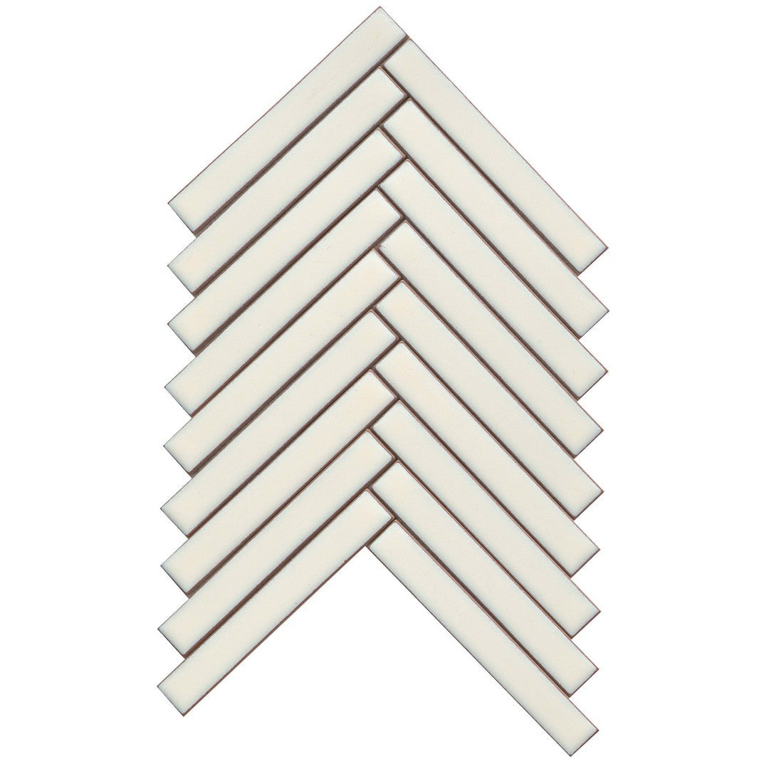 Emser Regala 8" x 10" Glossy Herringbone Porcelain Mosaic