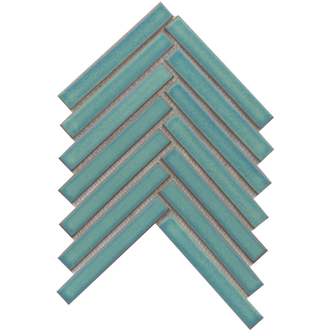 Emser Regala 8" x 10" Glossy Herringbone Porcelain Mosaic