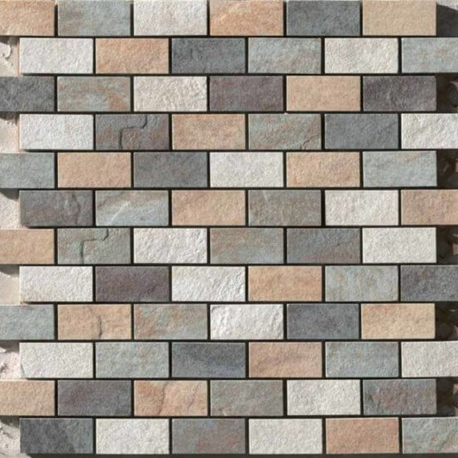 Happy Floors Eternity 12" x 12" Rectified Natural Porcelain 1x2" Mosaic